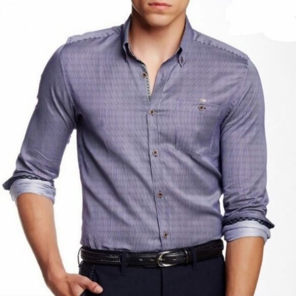 TED BAKER LONDON Men's Long Sleeve Button Down Shirt Size 5 - Picture 1 of 6
